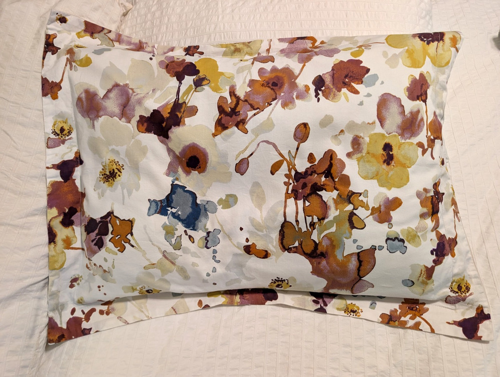 Isaac Mizrahi Home Abstract Orchids Pillow Sham Standard Queen Watercolor Floral